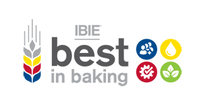 A logo and illustration about the IBIE Best in Baking