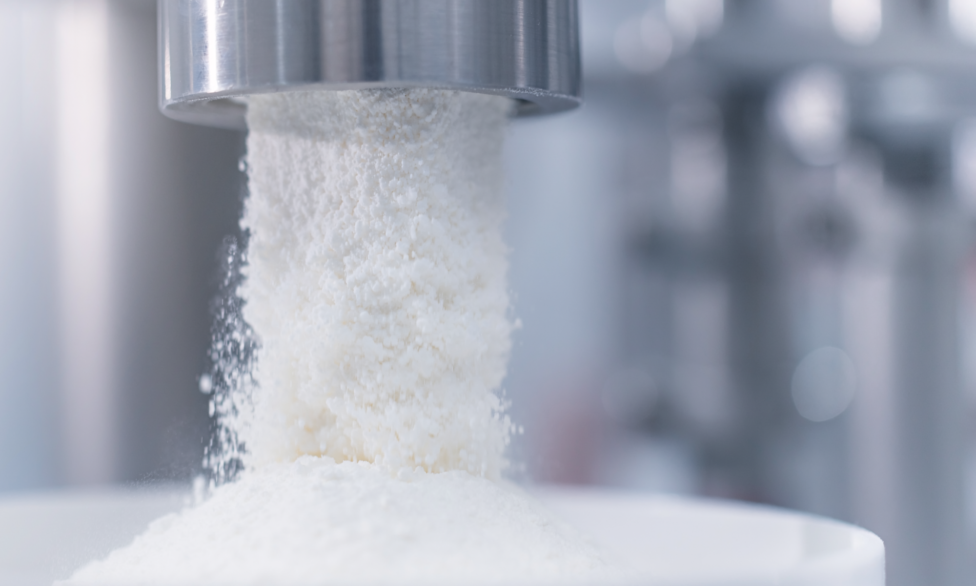 Manufacturing Powder Substance and output from machine. Powder Material Handling Equipment.